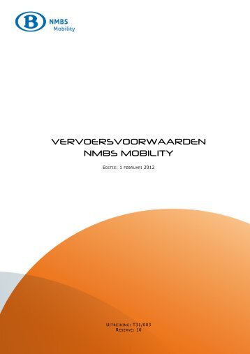 VERVOERSVOORWAARDEN NMBS MOBILITY