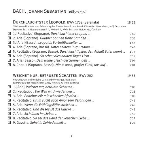 WEDDING CANTATA – Weichet nur, betrübte ... - Bach Cantatas