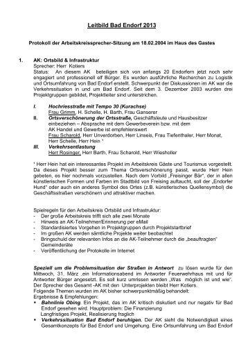 Arbeitskreisgruppensprecher Sitzung, 18.02.2004 - Bad Endorf