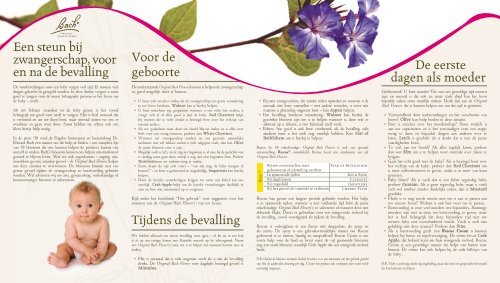 Een steun bij zwangerschap, voor en na de bevalling Voor ... - Bach