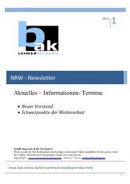 NRW-Newsletter 1/2011 Aktuelles, Informationen, Termine - BAK
