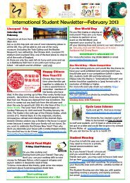 International Student Newsletter—February 2013 - Bangor University
