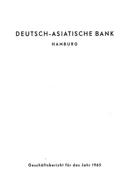 deutsch-asiatische bank - Historische Gesellschaft der Deutschen ...