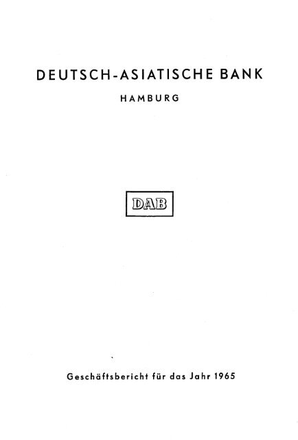 deutsch-asiatische bank - Historische Gesellschaft der Deutschen ...