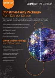 Christmas Party Packages from £65 per person - Barbican