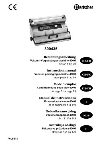 Gebruiksaanwijzing - Bartscher