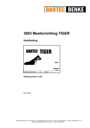 3003 Meetinrichting TIGER Handleiding
