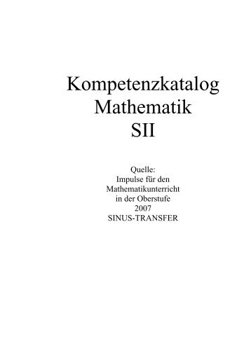Kompetenzkatalog Mathematik SII - Bastgen.de