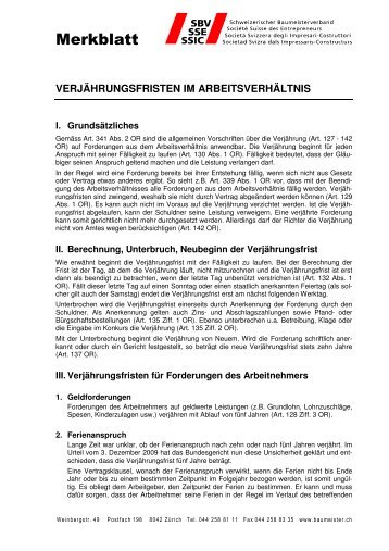 M_Verjährung im Arbeitsrecht