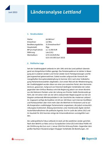 Länderanalyse Lettland - Bayerische Landesbank