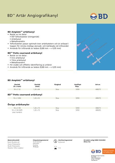 kompletta produktkatalogen - BD