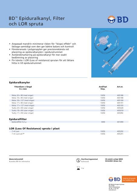 kompletta produktkatalogen - BD