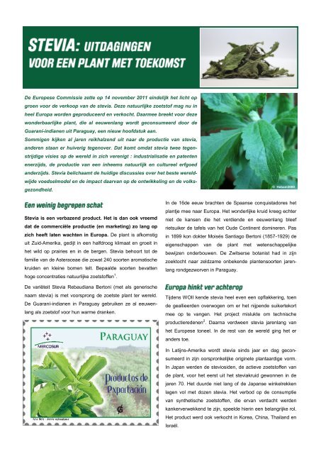 Stevia: uitdagingen van een plant met toekomst - Trade for ...
