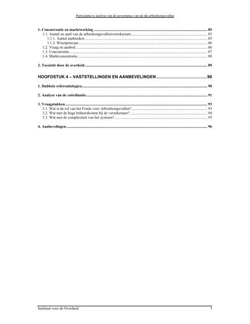 Participatieve analyse van de governance in de tak arbeidsongevallen