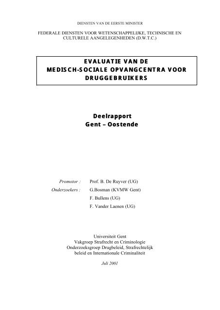 Deelrapport Gent – Oostende EVALUATIE VAN DE MEDISCH ...