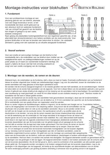Montage-instructies voor blokhutten - BHB Bertsch Holzbau Sp. z o.o.