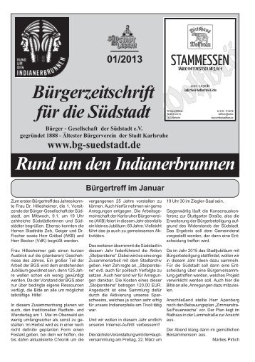 RUDI 01/2013 - Bürger-Gesellschaft Südstadt