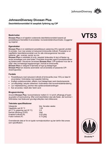 JohnsonDiversey Divosan Plus - BI-RO A/S