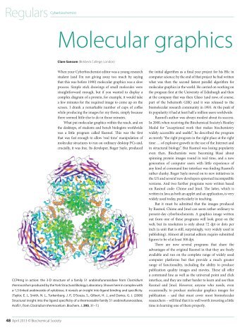 Molecular graphics - Biochemist e-volution