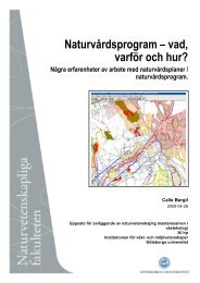 Calle Bergil. Naturvårdsprogram - Institutionen för biologi och ...