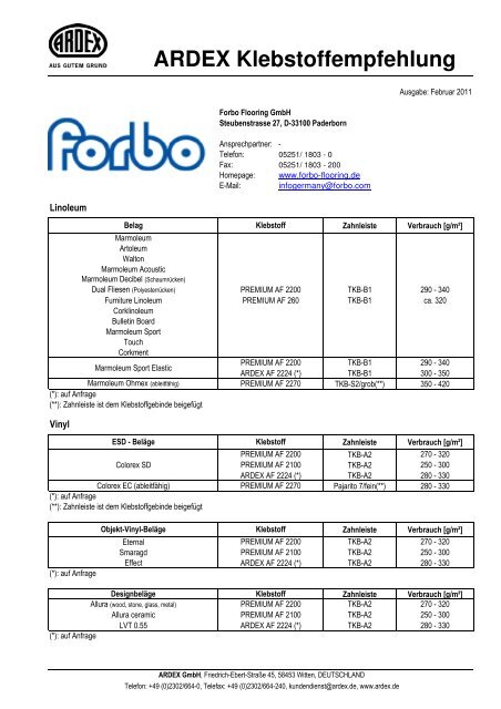Forbo Flooring - Ardex