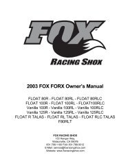 2003 FOX FORX Owner's Manual - Birota