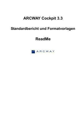 2. Format- und Berichtsvorlagen in ARCWAY Cockpit