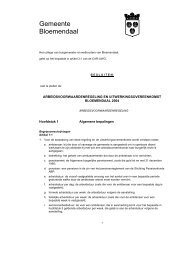 Arbeidsvoorwaardenregeling en uitwerkingsovereenkomst Bloeâ€¦