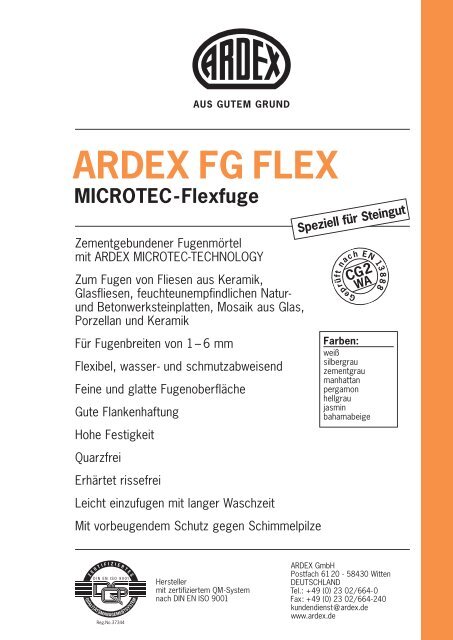 ARDEX FG FLEX Microtec-Flexfuge