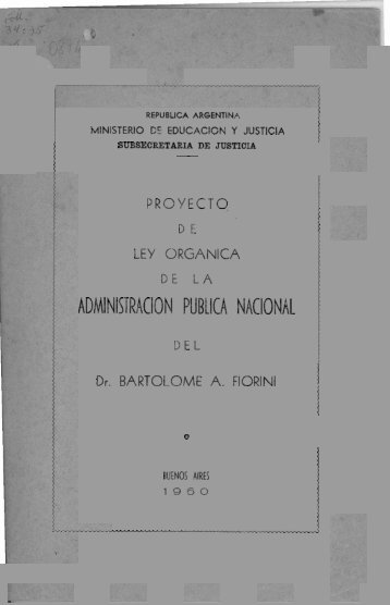 Proyecto de Ley orgánica de la Administración Pública Nacional