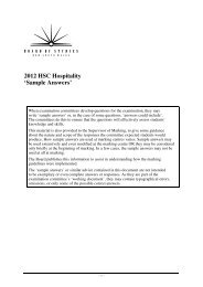 2012 HSC Sample Answers - Hospitality - Board of Studies NSW