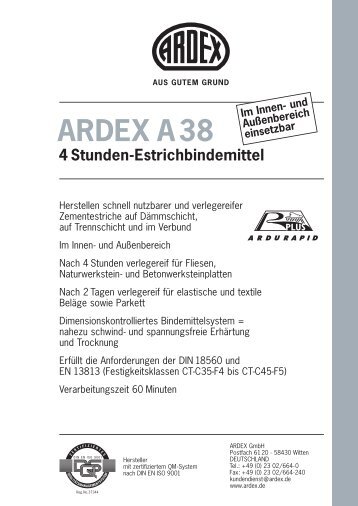 ARDEX A 38 - 4 Stunden-Estrichbindemittel