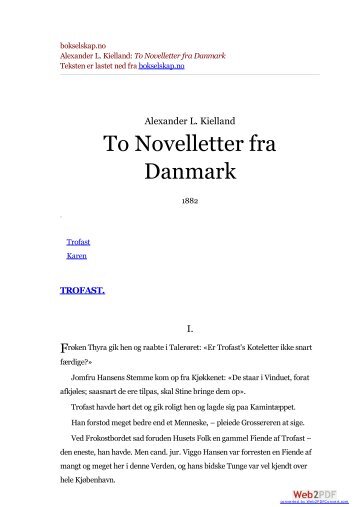 bokselskap.no Alexander L. Kielland: To Novelletter fra Danmark
