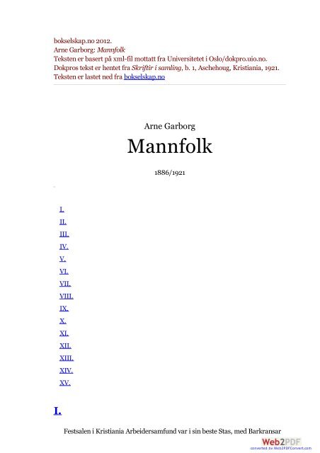 Mannfolk Teksten er basert på xml-fil mottatt fra ... - Bokselskap.no