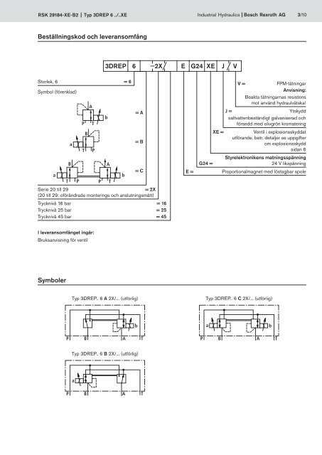 Proportional-tryckreduceringsventil 3-vägsutförande - Bosch Rexroth