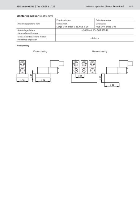 Proportional-tryckreduceringsventil 3-vägsutförande - Bosch Rexroth