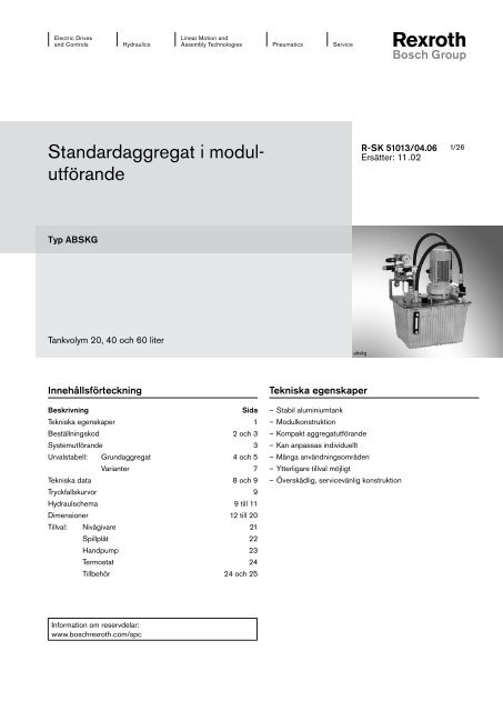 Standardaggregat i modul- utförande - Bosch Rexroth