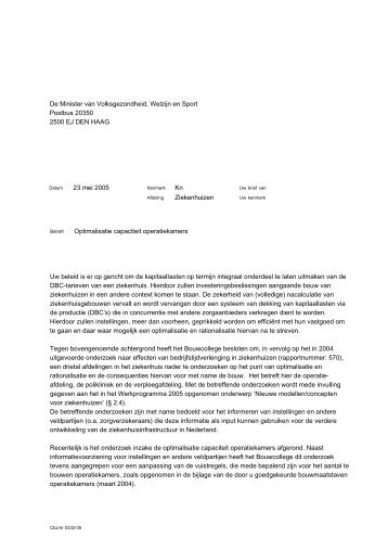 Optimalisatie capaciteit operatiekamers - College bouw ...
