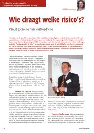 Wie draagt welke risico's? - College bouw zorginstellingen