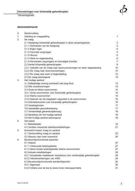 Voorzieningen voor lichamelijk gehandicapten - College bouw ...