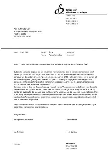 Intern referentiekader substitutie in ambulante zorgvormen in de ...