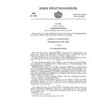 Ladda ner 1947 års byggnadsstadga - Boverket