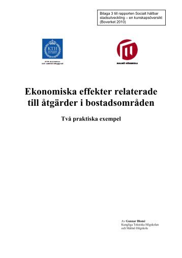 Ekonomiska effekter relaterade till åtgärder i ... - Boverket