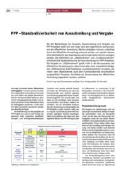 PPP - Standardisierbarkeit von Ausschreibung und Vergabe