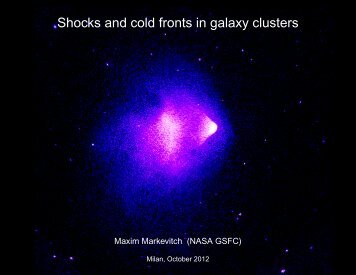 Shocks and cold fronts in galaxy clusters - INAF