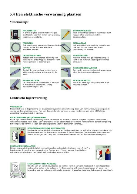 5.4 Een elektrische verwarming plaatsen - Brico