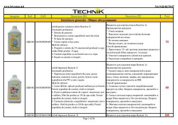 Профессиональные чистящие средства Technik - Bricomax