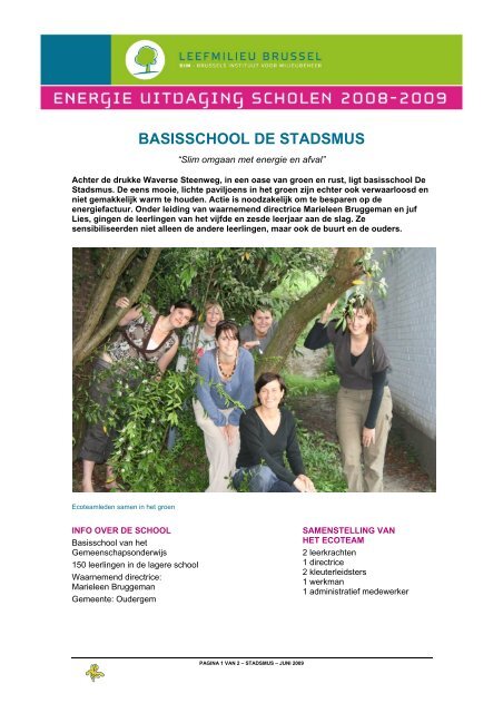 Basisschool De Stadsmus - Bruxelles Environnement
