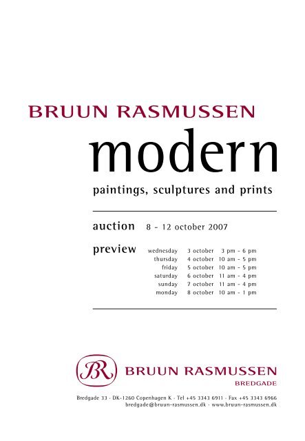 paintings, sculptures and prints - Bruun Rasmussen