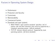 Factors in Operating System Design